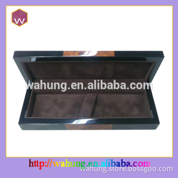 black wooden fountain pen holder box